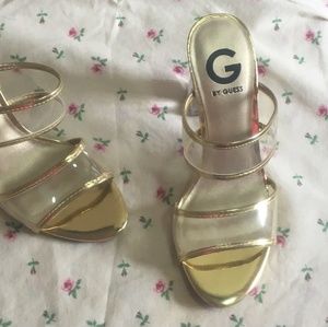 Guess Clear And Gold Heels